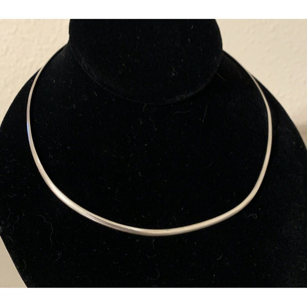 Vintage Mexico Sterling Silver Choker Collar Necklace 16” Minimalist 925 13.64g
